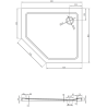 Mexen Flat receveur de douche pentagonal slim droit 90 x 80 cm, blanc, siphon chromé - 41P108090R