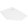 Mexen Flat receveur de douche pentagonal slim gauche 100 x 80 cm, blanc, siphon chromé - 41P108010L