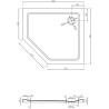 Mexen Flat receveur pentagonal slim droit 100 x 90 cm, blanc, siphon chromé - 41P109010R