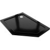 Mexen Flat receveur de douche pentagonal slim gauche 100 x 80 cm, noir, siphon chromé - 41P708010L