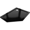 Mexen Flat receveur de douche pentagonal slim droit 100 x 80 cm, noir, siphon chromé - 41P708010R