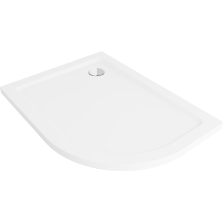 Mexen Flat receveur de douche semi-circulaire slim gauche 120 x 80 cm, blanc, siphon chromé - 41108012L