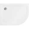 Mexen Flat receveur de douche demi-circulaire slim gauche 120 x 80 cm, blanc, siphon chromé - 41108012L