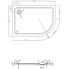 Mexen Flat receveur de douche demi-circulaire slim gauche 120 x 80 cm, blanc, siphon chromé - 41108012L