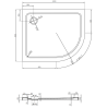 Mexen Flat receveur de douche demi-circulaire slim gauche 100 x 90 cm, blanc, siphon chromé - 41109010L