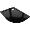 Mexen Flat receveur de douche semi-circulaire slim gauche 90 x 80 cm, noir, siphon chromé - 41708090L