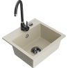 Mexen Milo évier de cuisine en granit 1-bac avec robinet Telma, beige - 6505-69-670200-70