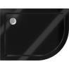 Mexen Flat receveur de douche demi-circulaire slim gauche 120 x 80 cm, noir, siphon chromé - 41708012L