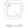 Mexen Flat receveur de douche semi-circulaire slim gauche 90 x 80 cm, blanc, bonde dorée - 41108090L-G