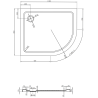 Mexen Flat receveur de douche demi-circulaire slim gauche 100 x 80 cm, blanc, siphon doré - 41108010L-G