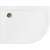 Mexen Flat receveur de douche semi-circulaire slim gauche 100 x 90 cm, blanc, siphon doré - 41109010L-G