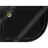 Mexen Flat receveur de douche demi-circulaire slim gauche 90 x 80 cm, noir, siphon doré - 41708090L-G