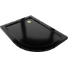 Mexen Flat receveur de douche demi-circulaire slim gauche 120 x 80 cm, noir, siphon doré - 41708012L-G
