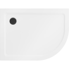 Mexen Flat receveur de douche quart de cercle mince gauche 90 x 80 cm, blanc, siphon noir - 41108090L-B
