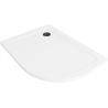 Mexen Flat receveur de douche en demi-cercle slim gauche 120 x 80 cm, blanc, siphon noir - 41108012L-B