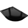 Mexen Flat receveur de douche semi-circulaire slim gauche 120 x 80 cm, noir, siphon noir - 41708012L-B