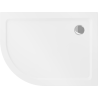 Mexen Flat receveur de douche demi-circulaire slim droit 120 x 80 cm, blanc, siphon chromé - 41108012P