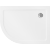 Mexen Flat receveur de douche semi-circulaire slim droit 120 x 90 cm, blanc, siphon chrome - 41109012P
