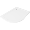 Mexen Flat receveur de douche demi-circulaire slim droit 120 x 90 cm, blanc, siphon chromé - 41109012P