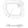 Mexen Flat receveur de douche semi-circulaire slim droit 100 x 90 cm, noir, siphon chromé - 41709010P