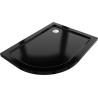 Mexen Flat receveur de douche demi-circulaire slim droit 120 x 90 cm, noir, siphon chromé - 41709012P