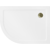Mexen Flat receveur de douche demi-circulaire slim droit 120 x 80 cm, blanc, siphon doré - 41108012P-G