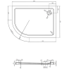 Mexen Flat receveur de douche demi-circulaire slim droit 120 x 80 cm, blanc, siphon doré - 41108012P-G