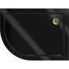 Mexen Flat receveur de douche semi-circulaire slim droit 90 x 80 cm, noir, siphon doré - 41708090P-G