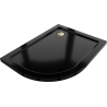 Mexen Flat receveur de douche semi-circulaire slim droit 90 x 80 cm, noir, siphon doré - 41708090P-G