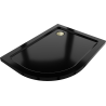 Mexen Flat receveur de douche demi-circulaire slim droit 120 x 80 cm, noir, siphon doré - 41708012P-G