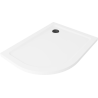 Mexen Flat receveur de douche semi-circulaire slim droit 100 x 80 cm, blanc, siphon noir - 41108010P-B