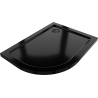 Mexen Flat receveur de douche semi-circulaire slim droit 120 x 80 cm, noir, siphon noir - 41708012P-B