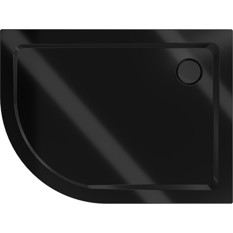 Mexen Flat receveur de douche semi-circulaire slim droit 120 x 80 cm, noir, siphon noir - 41708012P-B