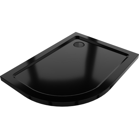 Mexen Flat receveur de douche semi-circulaire slim droit 120 x 90 cm, noir, siphon noir - 41709012P-B