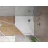 Mexen Flat receveur de douche pentagonal slim 80 x 80 cm, blanc, siphon chromé - 41P108080