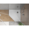 Mexen Flat receveur de douche pentagonal slim 100 x 100 cm, blanc, siphon chromé - 41P101010