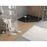 Mexen Flat receveur de douche pentagonal slim 100 x 100 cm, noir, siphon chromé - 41P701010