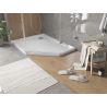 Mexen Flat receveur de douche pentagonal slim gauche 100 x 80 cm, blanc, siphon chromé - 41P108010L