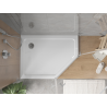 Mexen Flat receveur de douche pentagonal slim gauche 100 x 90 cm, blanc, bonde chromée - 41P109010L