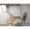 Mexen Flat receveur de douche pentagonal slim gauche 100 x 90 cm, blanc, bonde chromée - 41P109010L