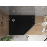 Mexen Flat receveur de douche pentagonal slim gauche 100 x 80 cm, noir, siphon chromé - 41P708010L