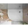 Mexen Flat receveur de douche demi-circulaire slim droit 90 x 80 cm, blanc, siphon chromé - 41108090P