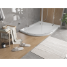 Mexen Flat receveur de douche demi-circulaire slim droit 120 x 90 cm, blanc, siphon chromé - 41109012P