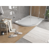 Mexen Flat receveur de douche semi-circulaire slim droit 120 x 90 cm, blanc, siphon chrome - 41109012P