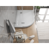 Mexen Flat receveur de douche demi-circulaire slim droit 120 x 90 cm, blanc, siphon chromé - 41109012P
