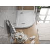 Mexen Flat receveur de douche semi-circulaire slim droit 120 x 90 cm, blanc, siphon chrome - 41109012P
