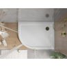 Mexen Flat receveur de douche demi-circulaire slim droit 90 x 80 cm, blanc, siphon doré - 41108090P-G