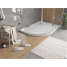 Mexen Flat receveur de douche demi-circulaire slim droit 90 x 80 cm, blanc, siphon doré - 41108090P-G