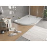 Mexen Flat receveur de douche demi-circulaire slim droit 120 x 80 cm, blanc, siphon doré - 41108012P-G