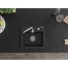 Mexen Milo évier en granit 1-bassin avec robinet de cuisine Telma, noir/doré - 6505-75-670200-00